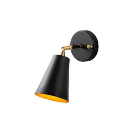 Opviq Evander Lámpara de Pared Negro y Oro